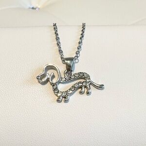 New Dachshund Dog Silver Charm Necklace Adjustable NWT